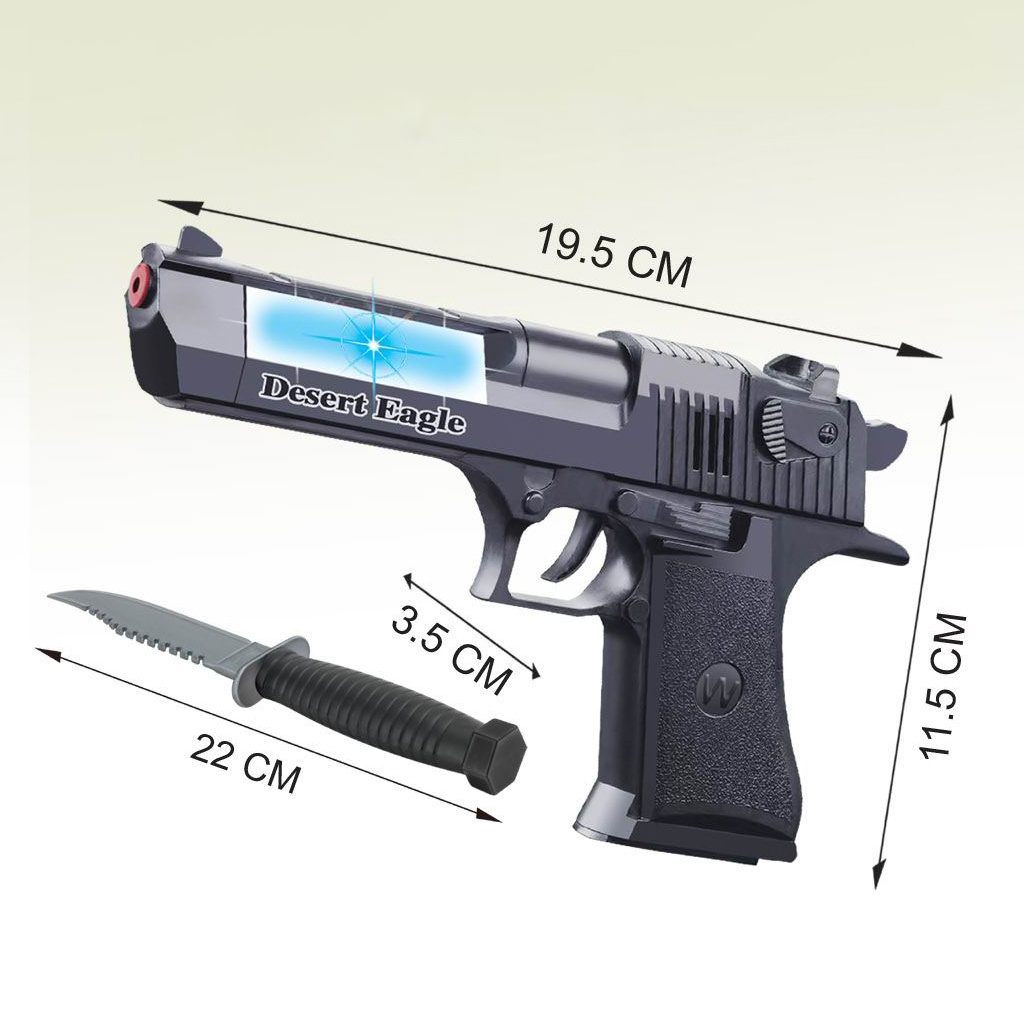 2023 Diy Children Electric Pistol Modern Toys Set Black Realistic Toy Guns For Boys With Dagger