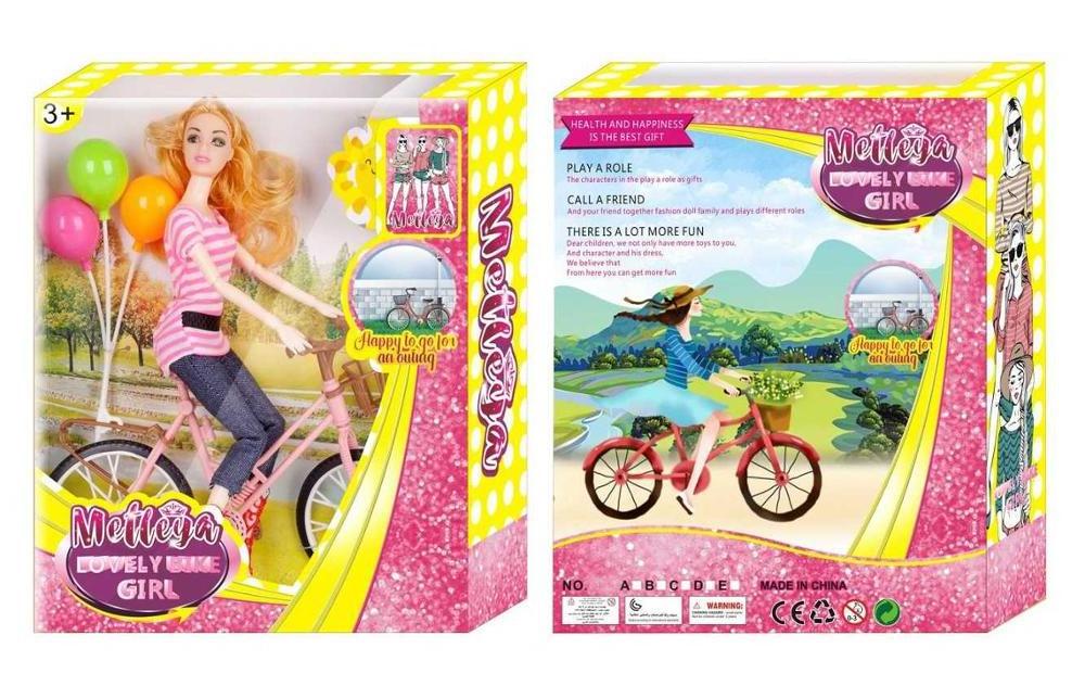 11.5 inch 11 joint solid beautiful doll with bike and balloon for kid play