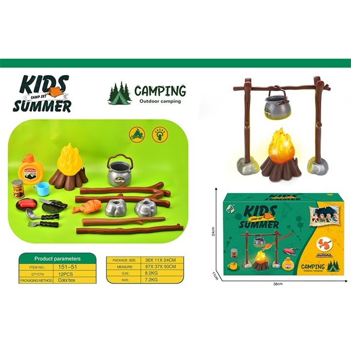 Hot Sale Creative Kids Other Outdoor toys Cooking Toy Kitchenware Camping Play Set for Kids