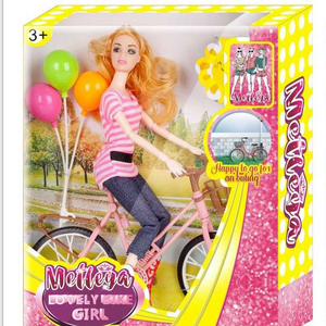 11.5 inch 11 joint solid beautiful doll with bike and balloon for kid play