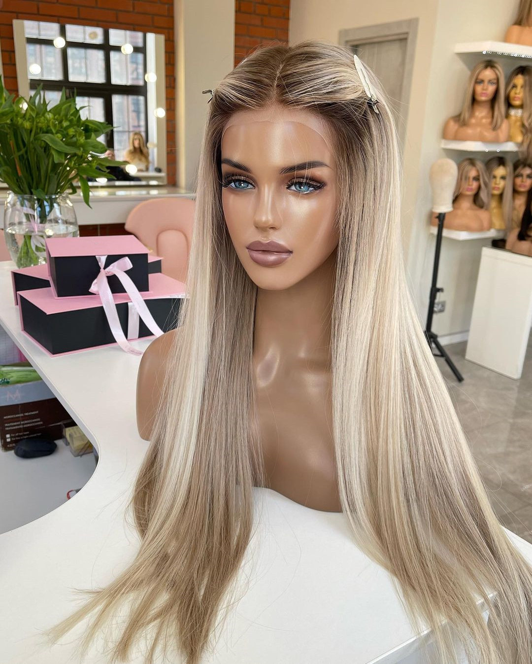 Kingdom Silk Top Jewish Wig Premium Remy European Human Hair Balayage Blonde Color Silk Base Lace Front Wig For Women Hair Loss