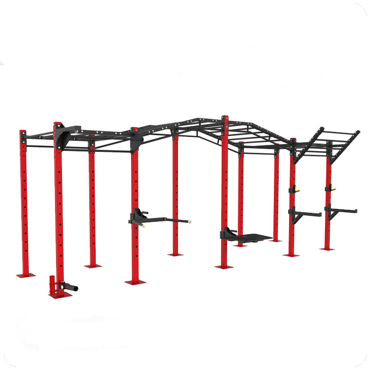 Factory Wholesale Commercial Gym Multi Function Fitness Strength Equipment Triple Cell Cross Fit Rigs With Monkey Bars CF Rack