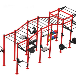 Factory Wholesale Commercial Gym Multi Function Fitness Strength Equipment Triple Cell Cross Fit Rigs With Monkey Bars CF Rack