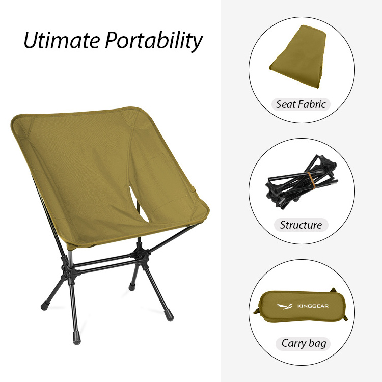 2021 KingGear Folding Portable Lightweight Aluminum foldable Chair Camp Chairs Outdoor Moon Camping Chair