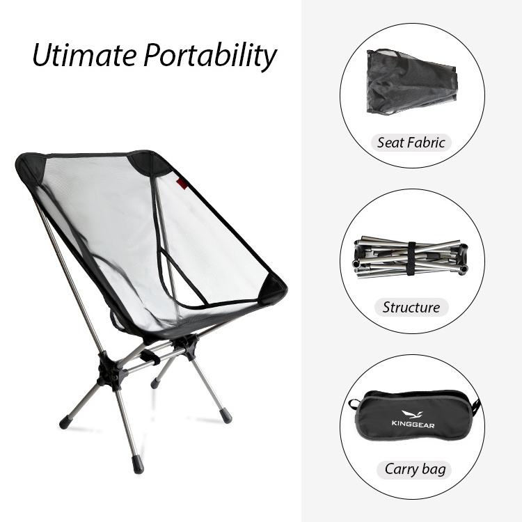 Factory OEM Ultralight Portable Camping Outdoor Folding Fishing Chair Mesh Aluminium Beach Falding Chair