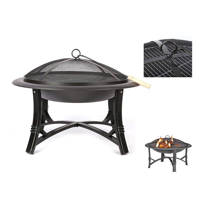 Patio Durable Wood Burning Fireplaces Fire Pit with Poker