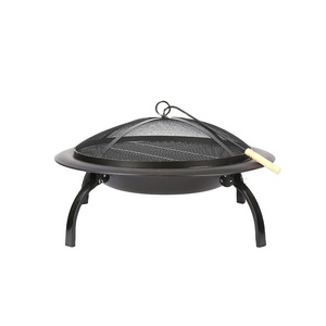 High Quality 28 Inch Round Black Fire Pit Outdoor Charcoal Bbq Grill for Camping