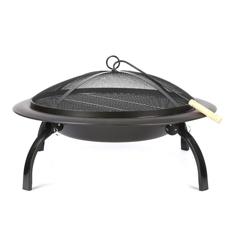 28 Inch Big size outdoor wood burning fire pit with cooking grid