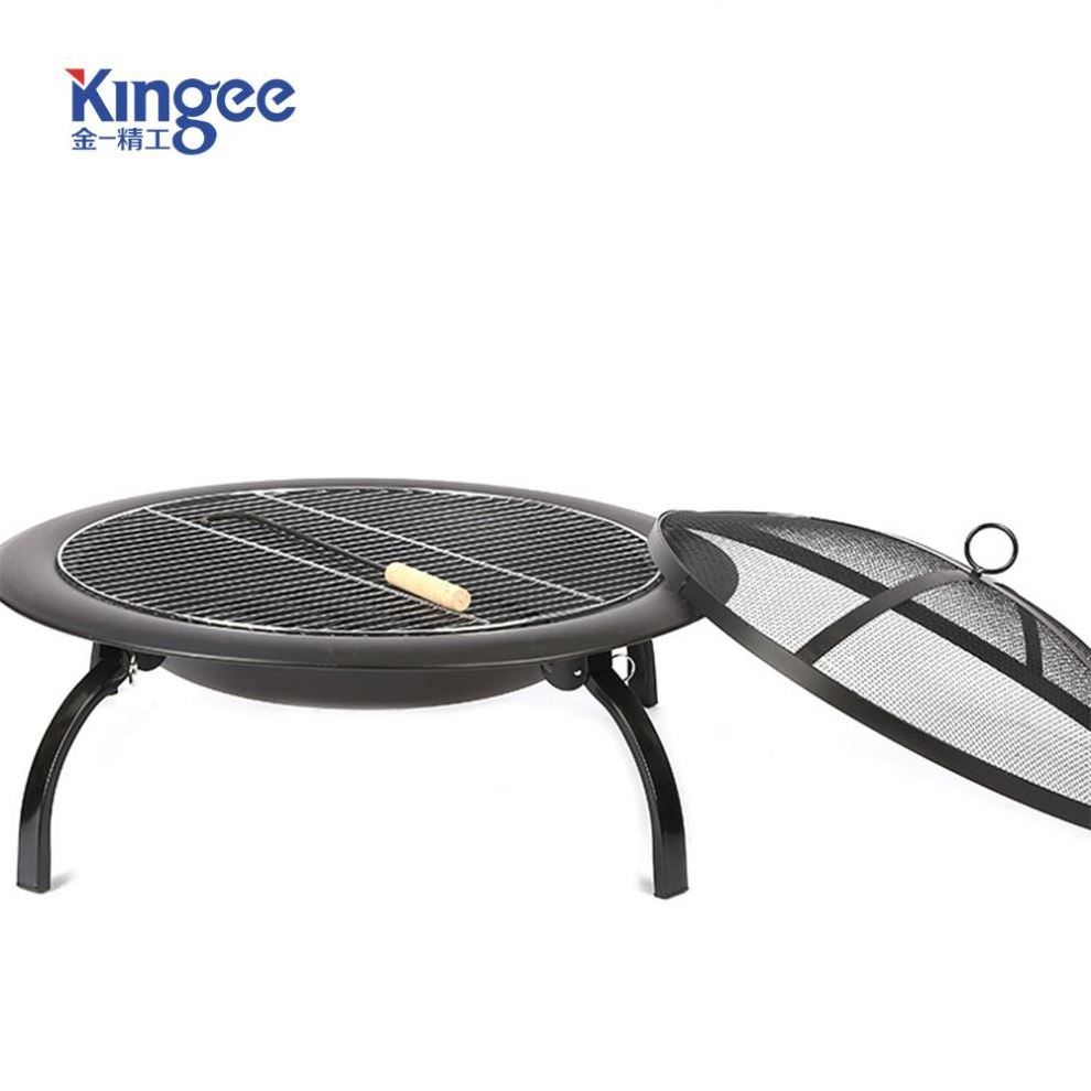 High Quality 28 Inch Round Black Fire Pit Outdoor Charcoal Bbq Grill for Camping