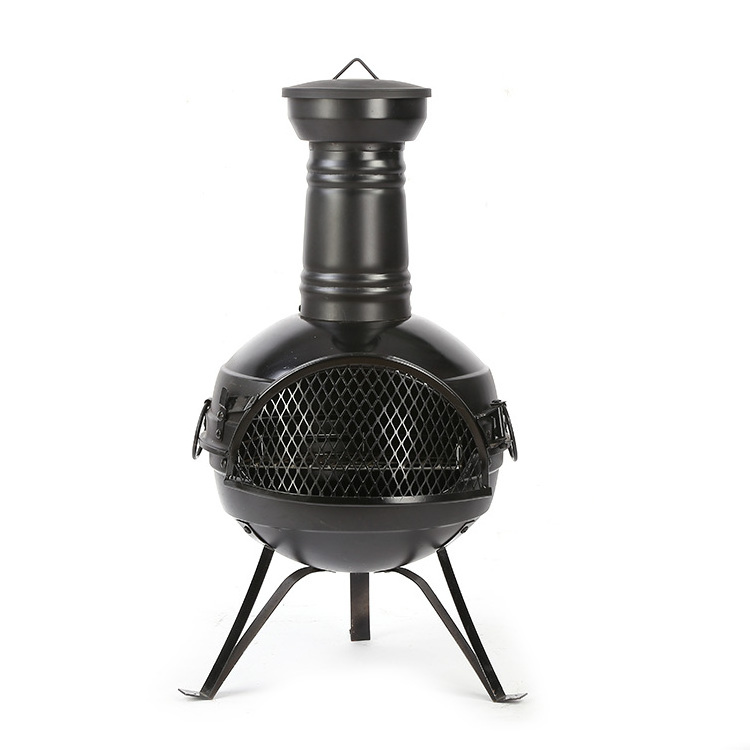 Vertical Firepit Charcoal Wood Burning Fire Bonfire Place Steel Fire pit with Chimney