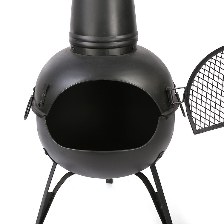 Vertical Firepit Charcoal Wood Burning Fire Bonfire Place Steel Fire pit with Chimney