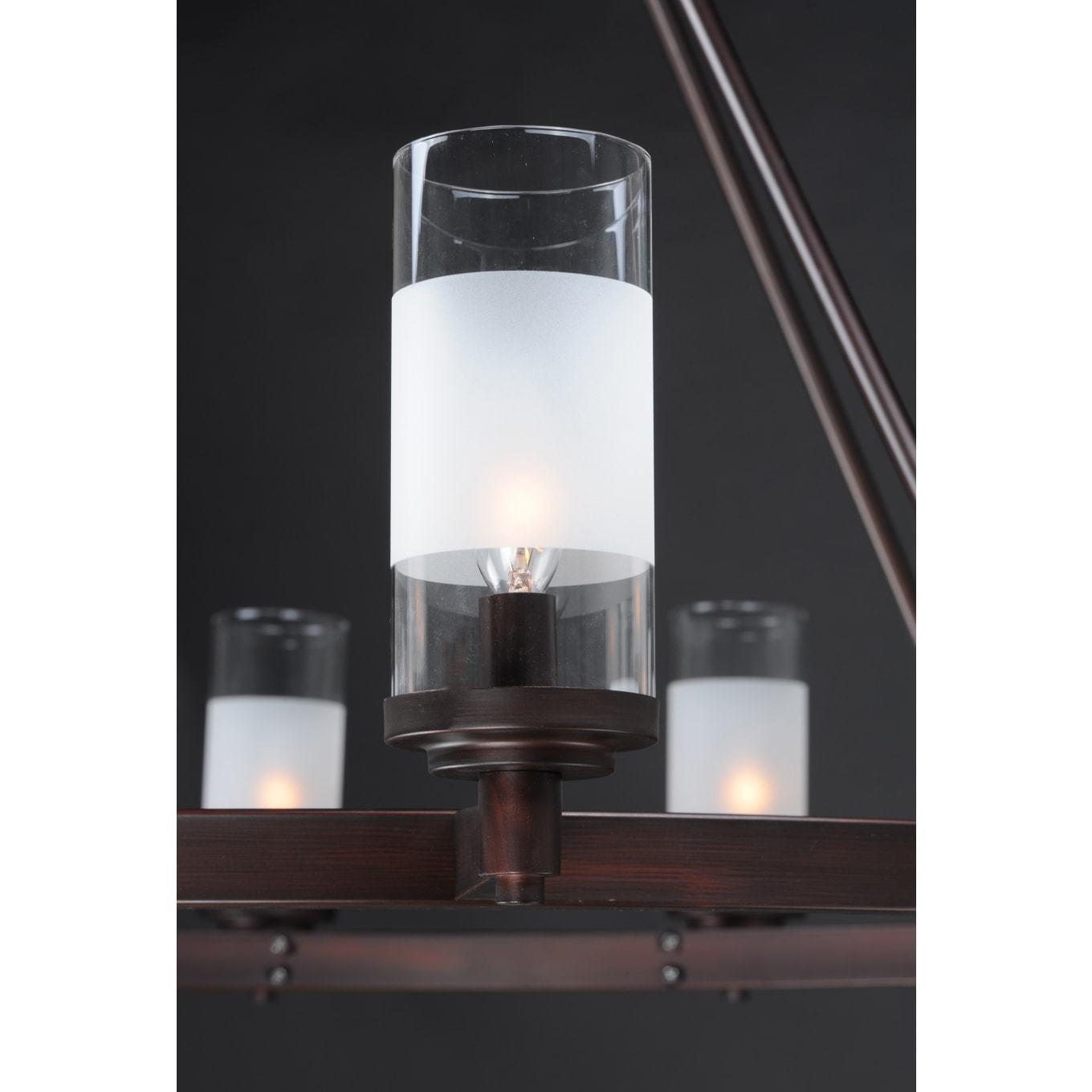 Farmhouse Brown Iron Chandelier 6-Light Glass Chandelier Nordic Simple Modern Pendant Lamp kitchen Living Room