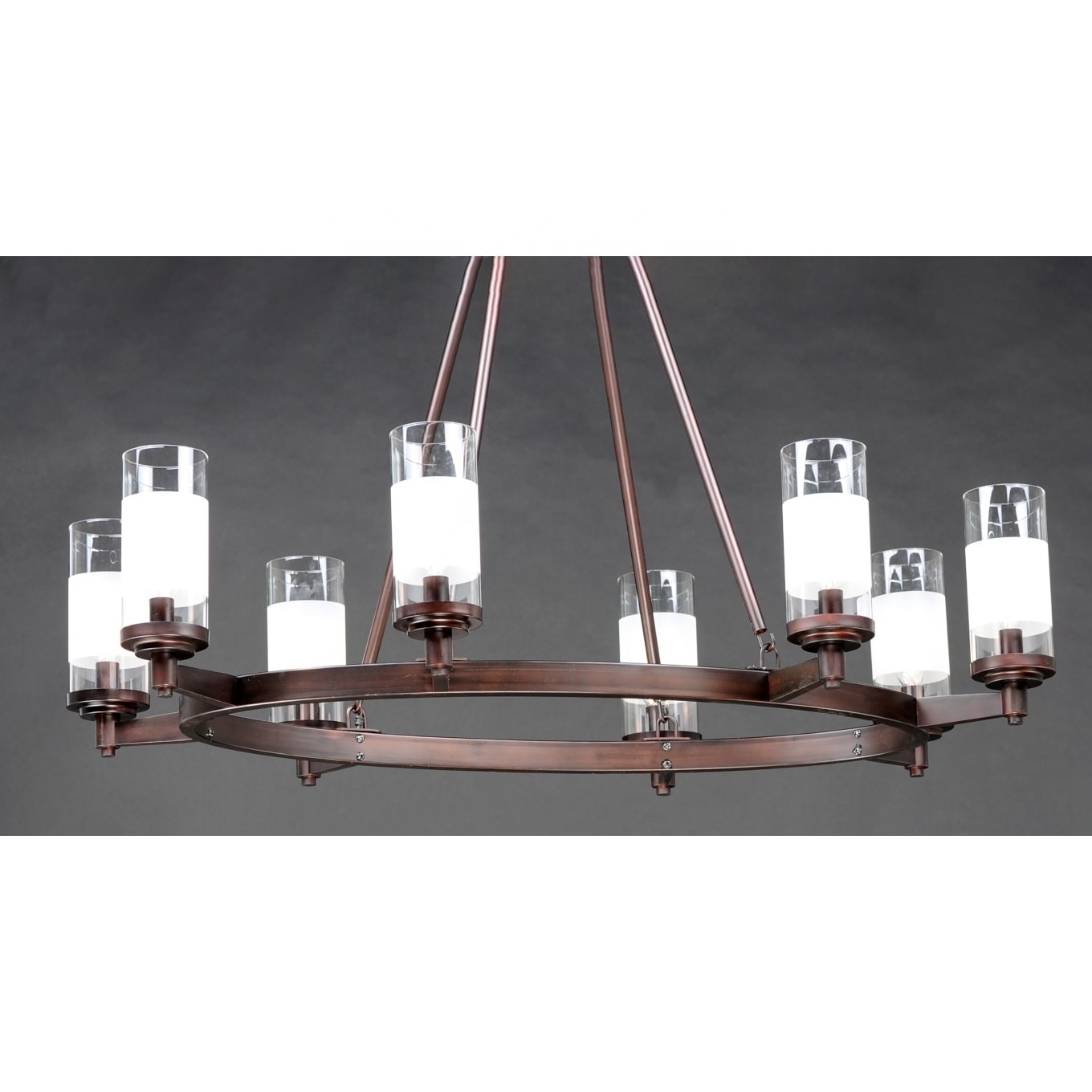 Farmhouse Brown Iron Chandelier 6-Light Glass Chandelier Nordic Simple Modern Pendant Lamp kitchen Living Room