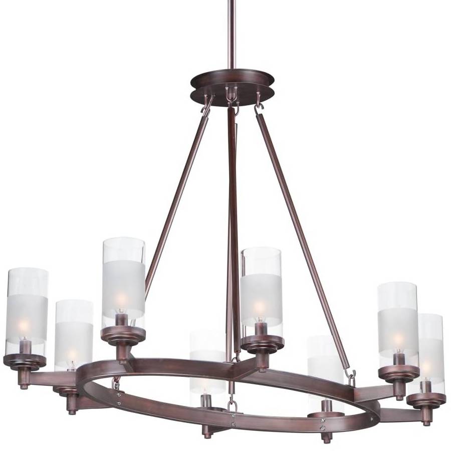 Farmhouse Brown Iron Chandelier 6-Light Glass Chandelier Nordic Simple Modern Pendant Lamp kitchen Living Room