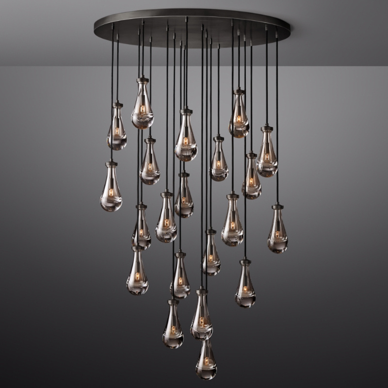 Modern Designer Chandelier Glass Bottle Vintage Copper Style Downward Fixtures Contracted Wall Lighting Combination Adjustable