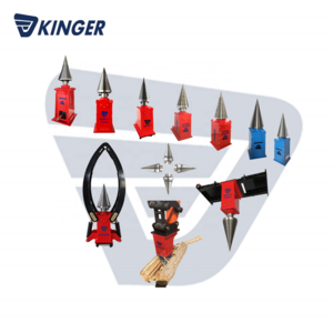 Mini excavator KINGER skid steer stump cone firewood processor Hydraulic screw cone log splitter