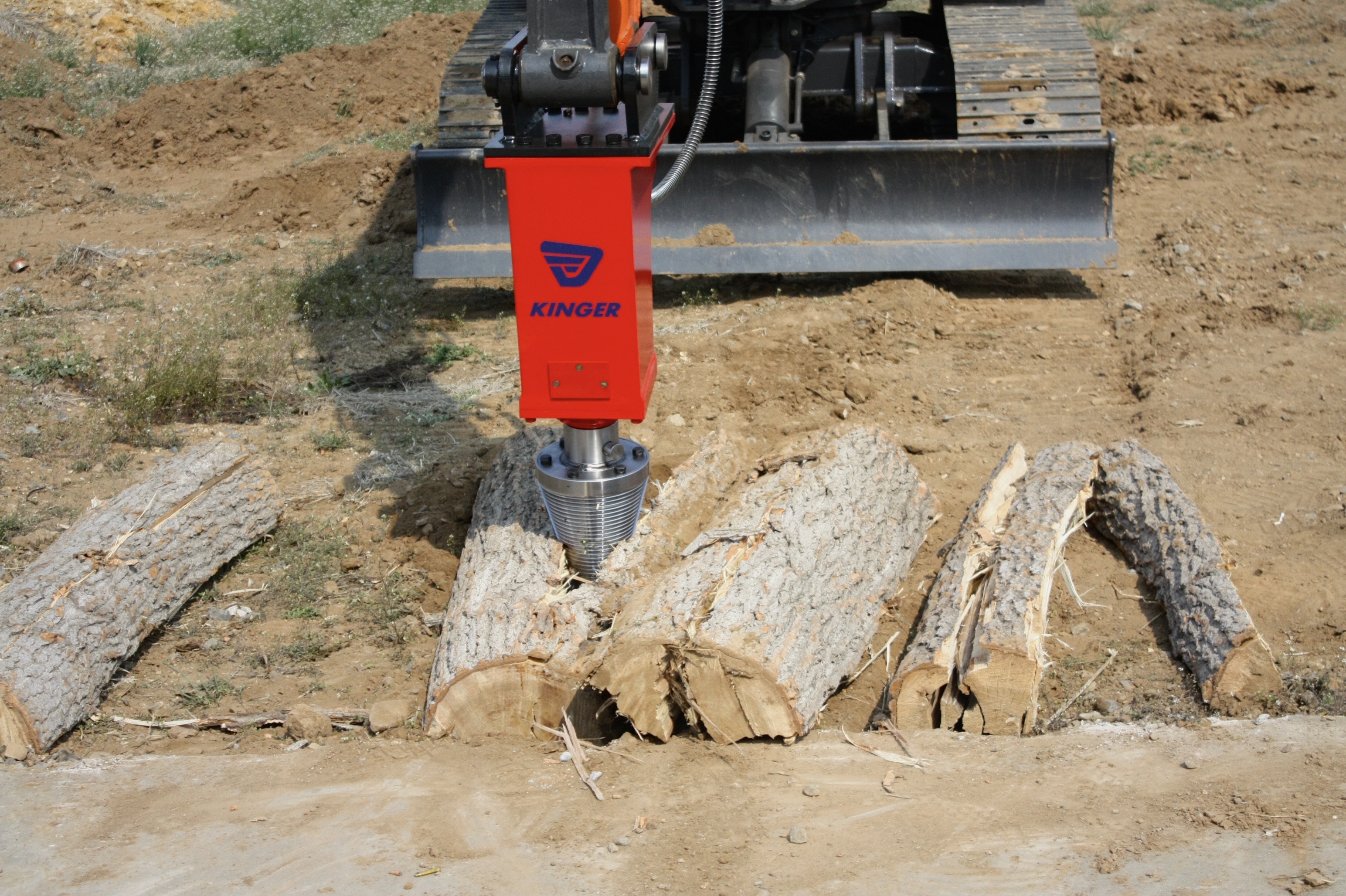 KINGER Hot sale hydraulic log splitter with wood grapple big log cutting machine