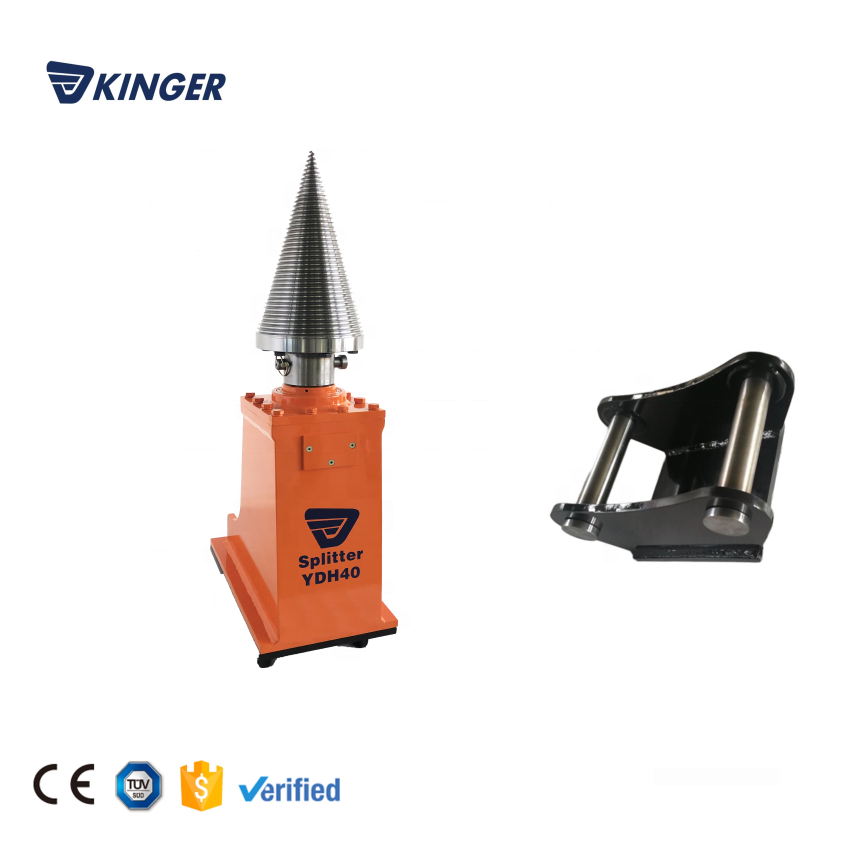 KINGER cone splitter wood splitting machine for excavator hydraulic log splitter