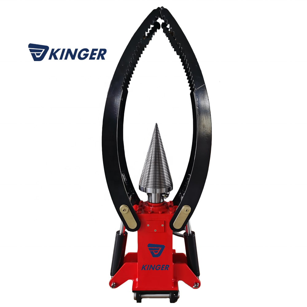 KINGER Hot sale hydraulic log splitter with wood grapple big log cutting machine