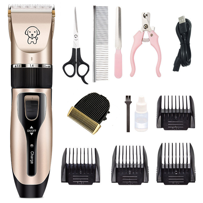 Low Noise Rechargeable Puppy Electric Flea Pet Hairdressing  Grooming Metal Set Hair For Grooming Dog Shaver  Low Noise