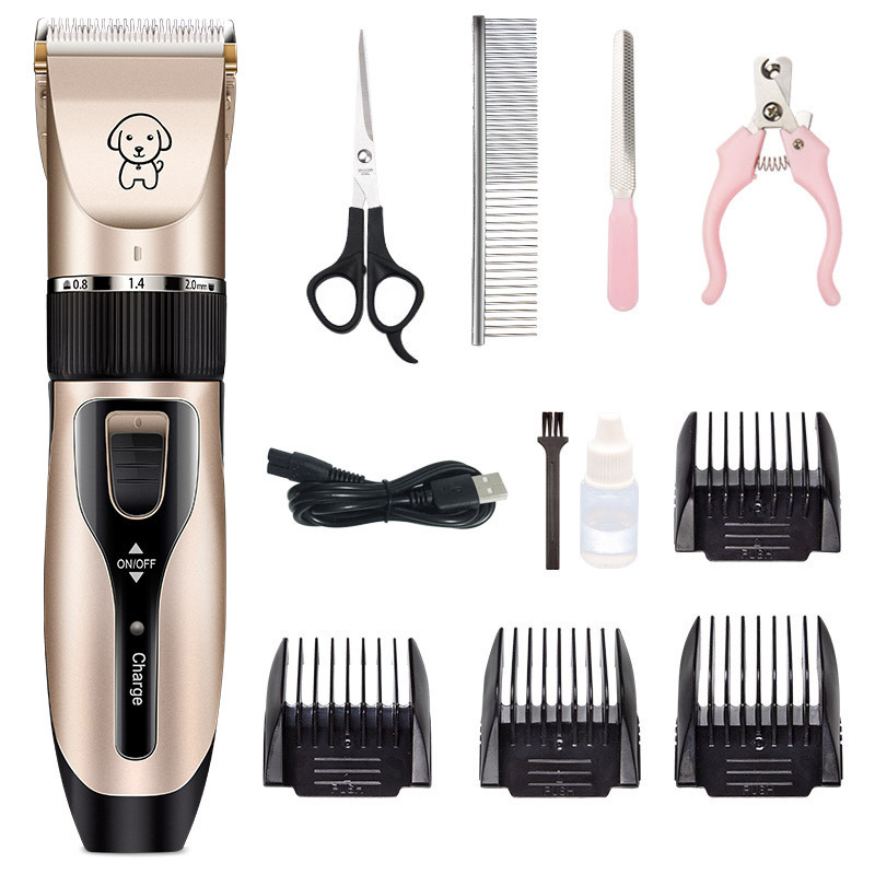 Low Noise Rechargeable Puppy Electric Flea Pet Hairdressing  Grooming Metal Set Hair For Grooming Dog Shaver  Low Noise