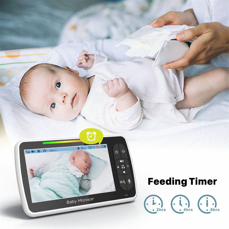 5.0 Inch Baby Monitor with Camera Wireless Video Nanny Security Night Vision Temperature Sleep Camera baby monitor