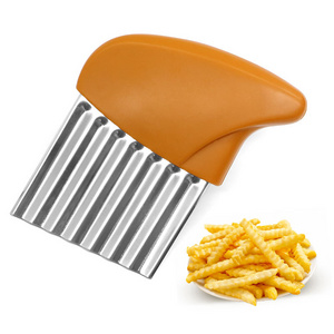 KingForce crinkle cutter for Any Vegetable potato chip cutter Stainless Steel Slicer french fries cutter