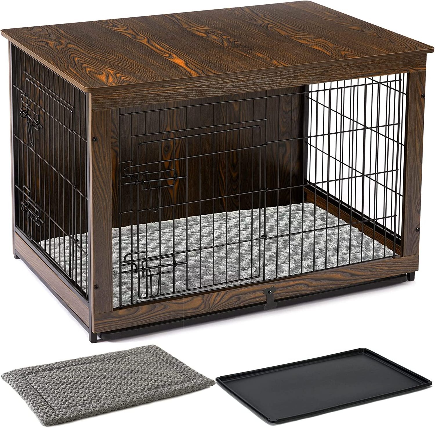 Hot Sale Wooden Furniture Dog Crates Home Decorative Dog Kennel with Double Door