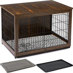 Hot Sale Wooden Furniture Dog Crates Home Decorative Dog Kennel with Double Door