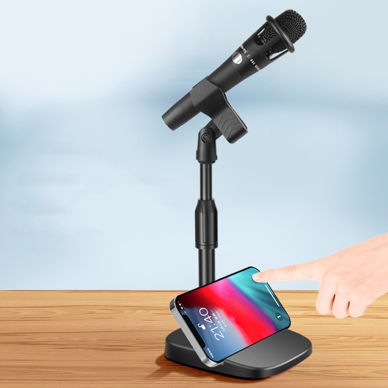 Factory price hot selling Portable Adjustable Hands Free Desktop podcast microphone stand