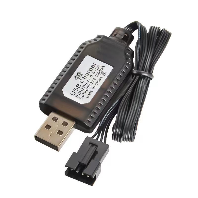 USB Toy Charger Cable Power Indicator 1A High Discharge Fast Charging 2S Lithium Battery 7.4v lipo