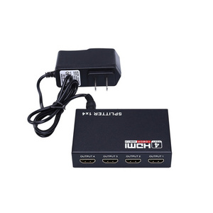 3D 1080P HD-MI compatible Splitter HDCP 1 in 4 out Power Signal Amplifier 1x4 Audio Spliter Switch HD Converter Adapter