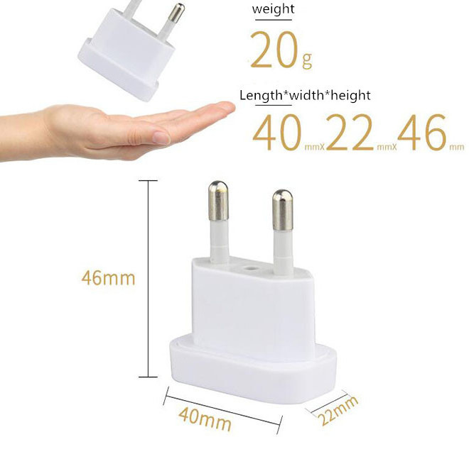 2024 Travel Plug Adapter US to Europe 110v to 220V Plug Converter US to EU Electrical Socket Adapter