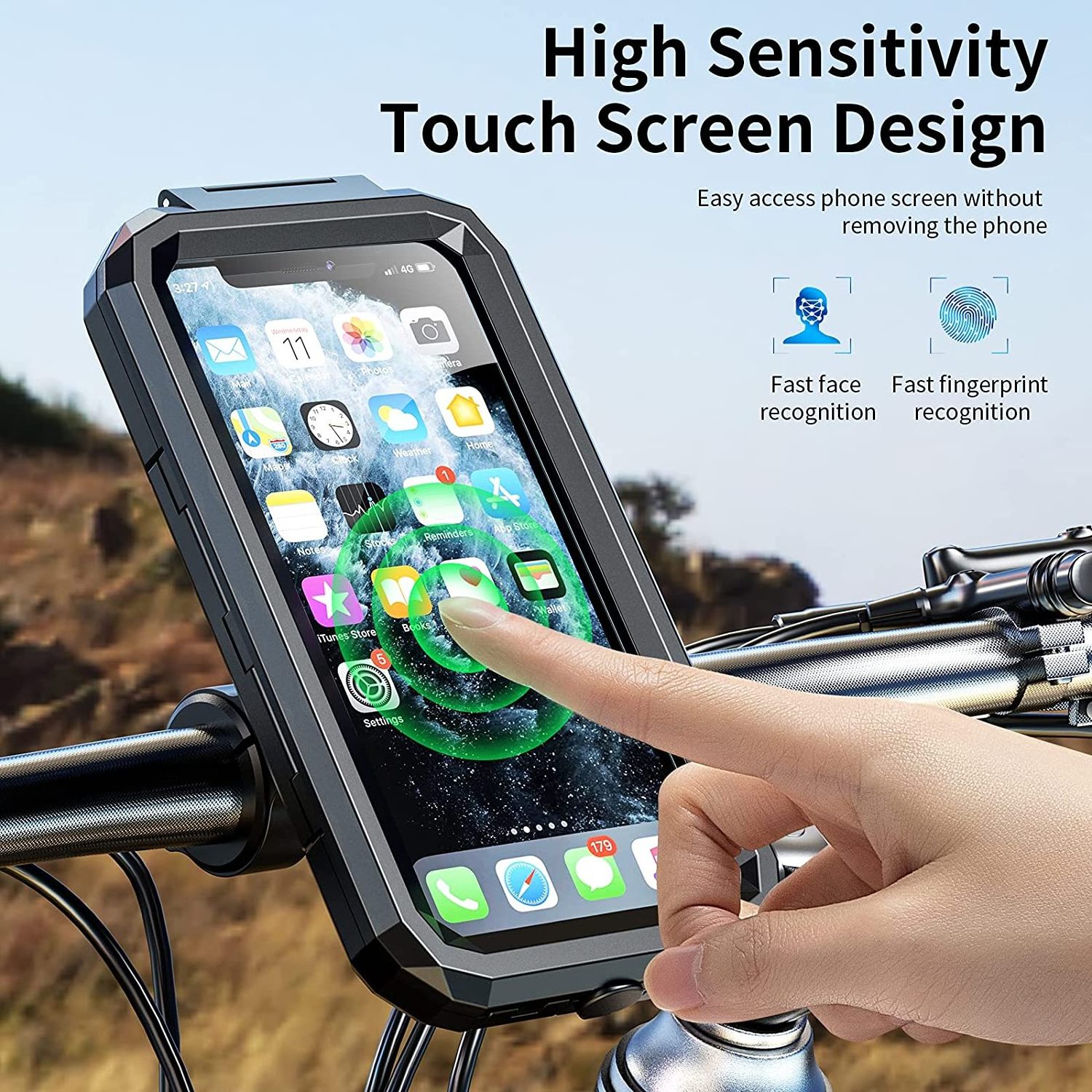 Bicycle Bag Bike Phone Holder Mountain Bike ABS+PC IPX6 Waterproof Bag Touchscreen Cell Phone Stand smartphone holder for bike