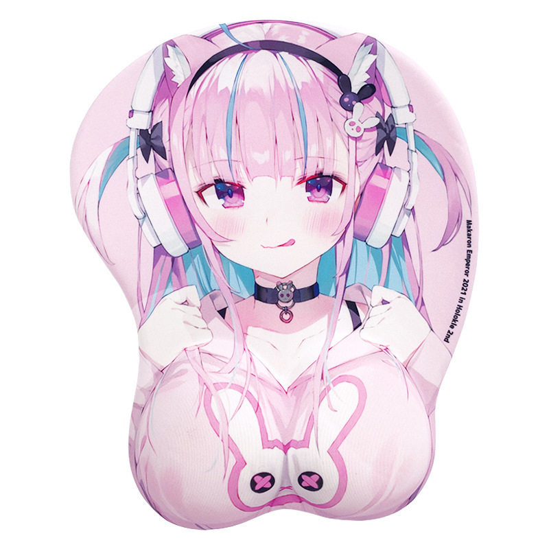 3D Stereo Impact Mouse Pad Funny Gaming Computer Mousepad with Silicone Wrist Soft big boobs cartoon girl mouse mat