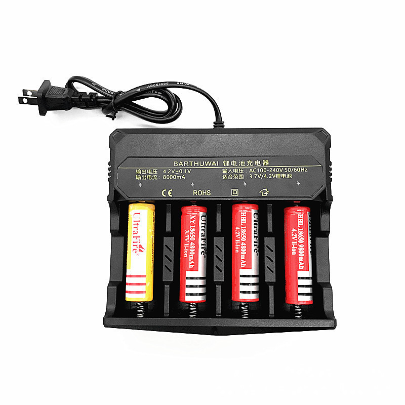 32650 Lithium battery four bad charge 18650 26650 high current fast charge flashlight battery charger 4 slot