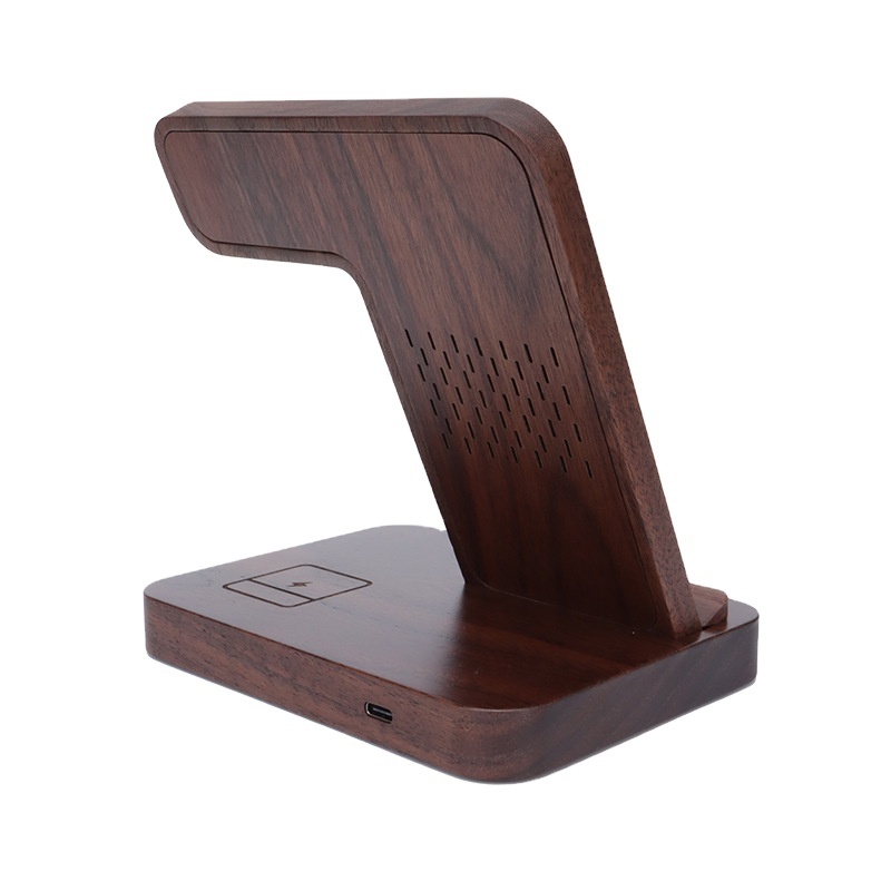 15W Walnut Wood Fast Wireless Holders Mobile Phone Stand Qi Charging Station wireless charger cell phone charging pad charger