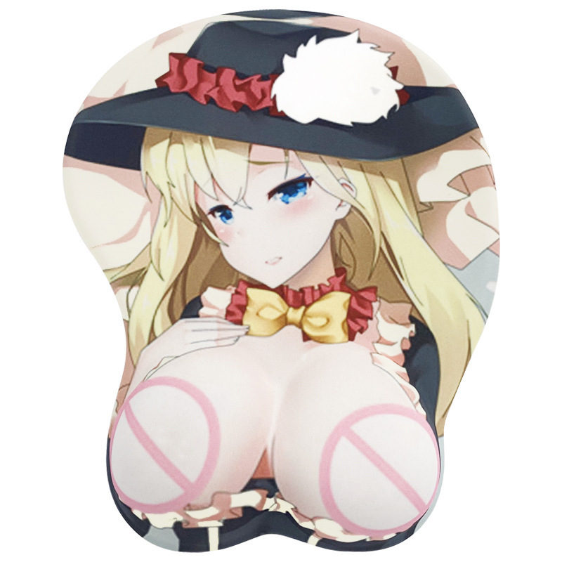 3D Stereo Impact Mouse Pad Funny Gaming Computer Mousepad with Silicone Wrist Soft big boobs cartoon girl mouse mat