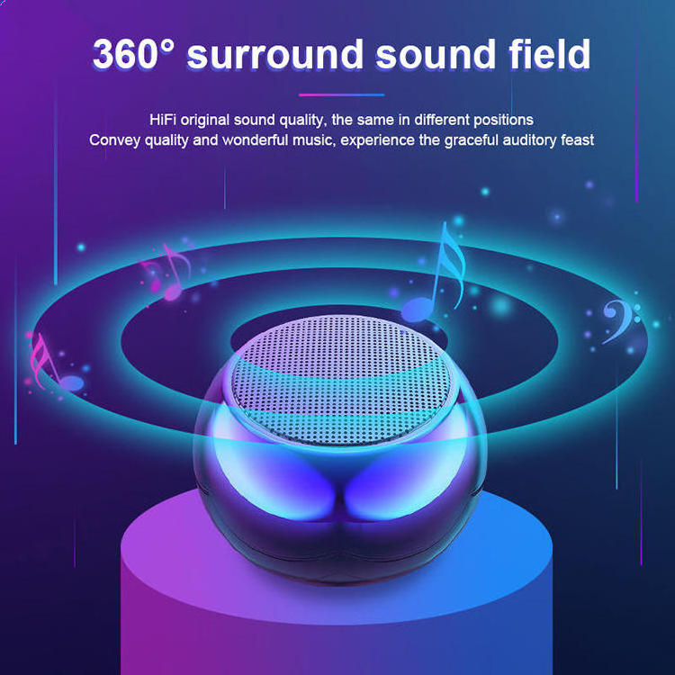 Portable Aluminum 500mah 9D bass Hifi Subwoofer Voice Call TF Card 360 Degree Surround Sound Small sd Card Player with Speaker