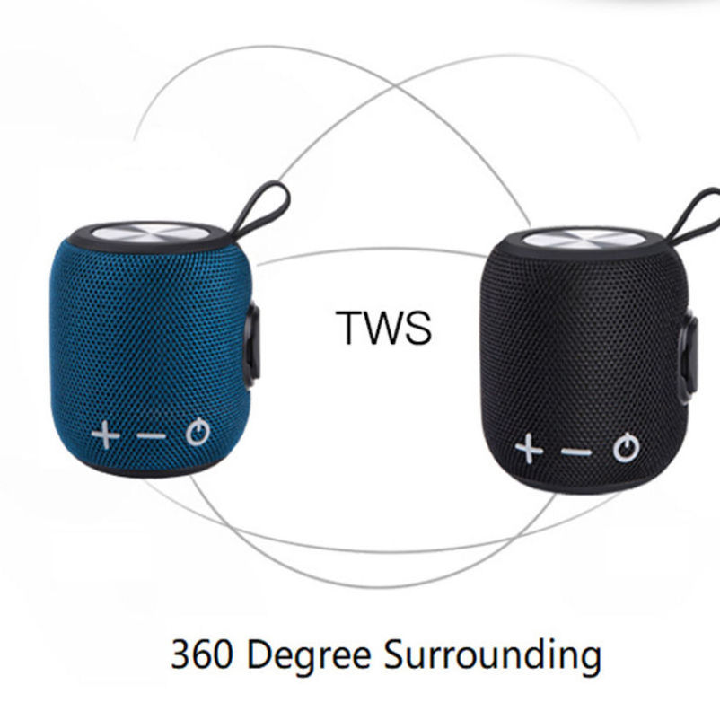 Outdoor music mp3 speaker waterproof 1800mah rechargeable radio bt 5.2 360 degree surrounding wireless portable smart speakers