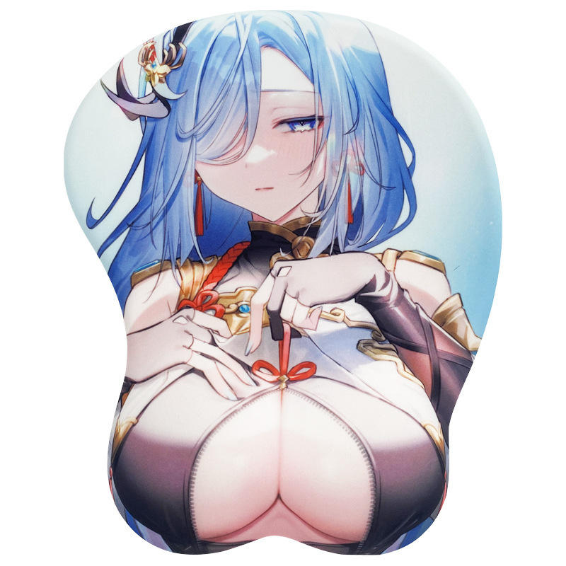 3D Stereo Impact Mouse Pad Funny Gaming Computer Mousepad with Silicone Wrist Soft big boobs cartoon girl mouse mat