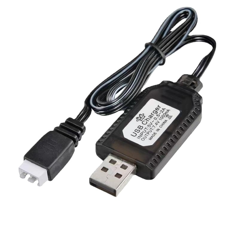 USB Toy Charger Cable Power Indicator 1A High Discharge Fast Charging 2S Lithium Battery 7.4v lipo