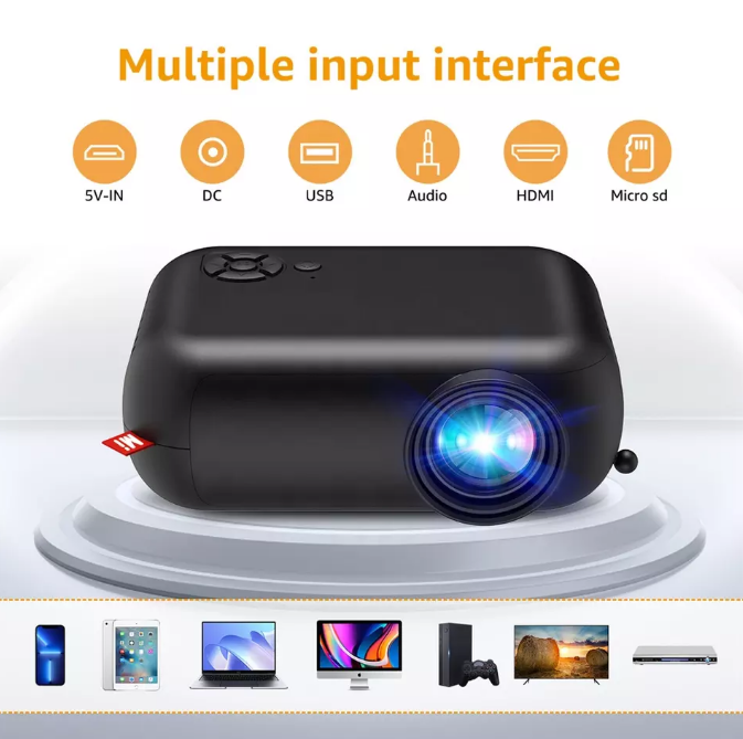 Home portable mini projector 4k android smart wireless wi-fi A10 HiFi stereo sound 1800 lumen pocket LCD projetor 4k projector