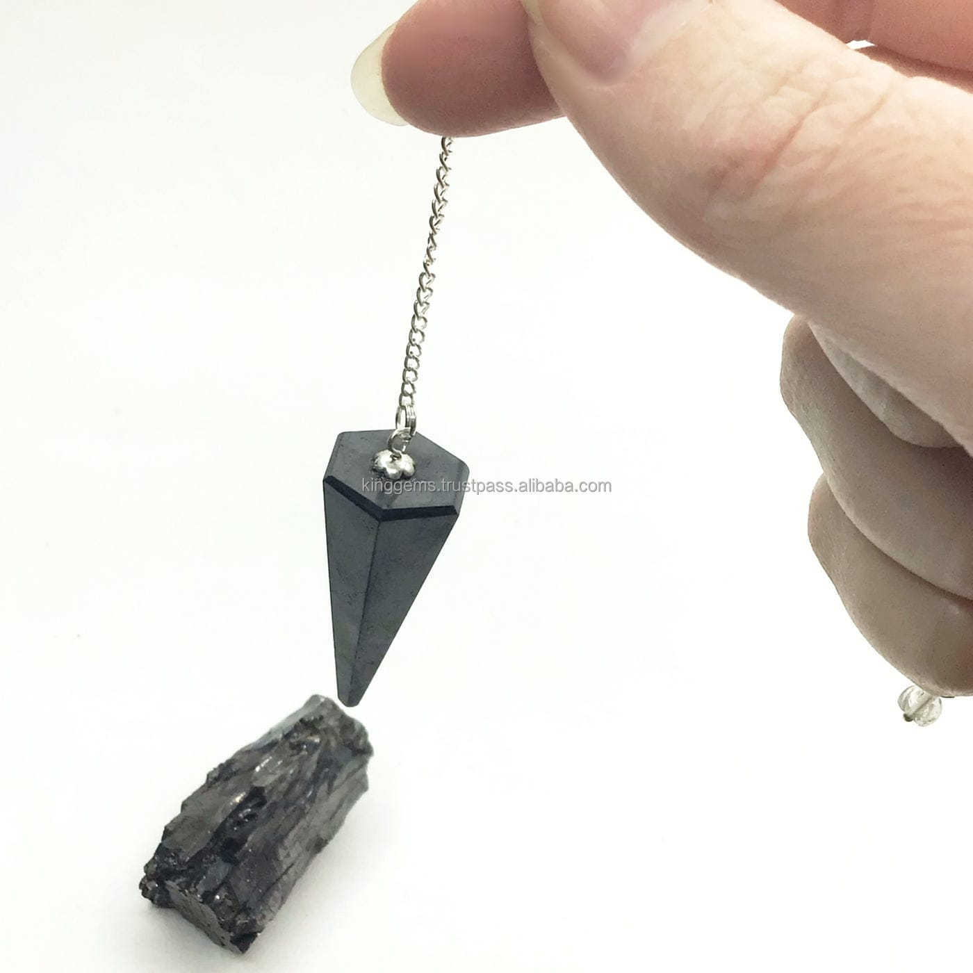 NATURAL WHOLESALE RUSSIAN SHUNGITE PENDULUM USE FOR REIKI HEALING MEDITATION METAPHYSCIAL ENERGY BULK BUY PENDULUM FROM KINGGEMS