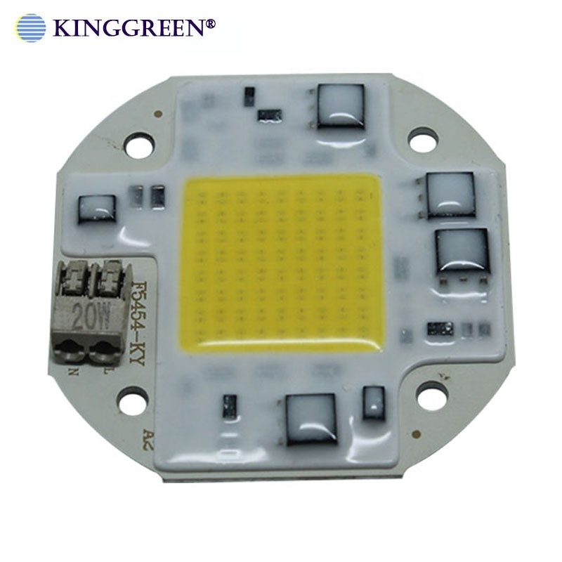 High Quality Driverless 220V 20W 30W 50W White and Full Spectrum High Power Free Driver COB LED With Holder