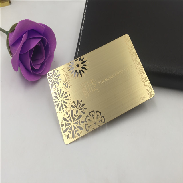 Hot selling Cheap Die Cut Metal Credit Card Stainless Steel Vip Member Blank Brass Business Cards