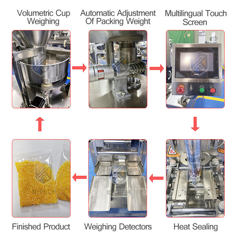 Automatic sunflower seeds popcorn beans food granular pouch packaging packing machine