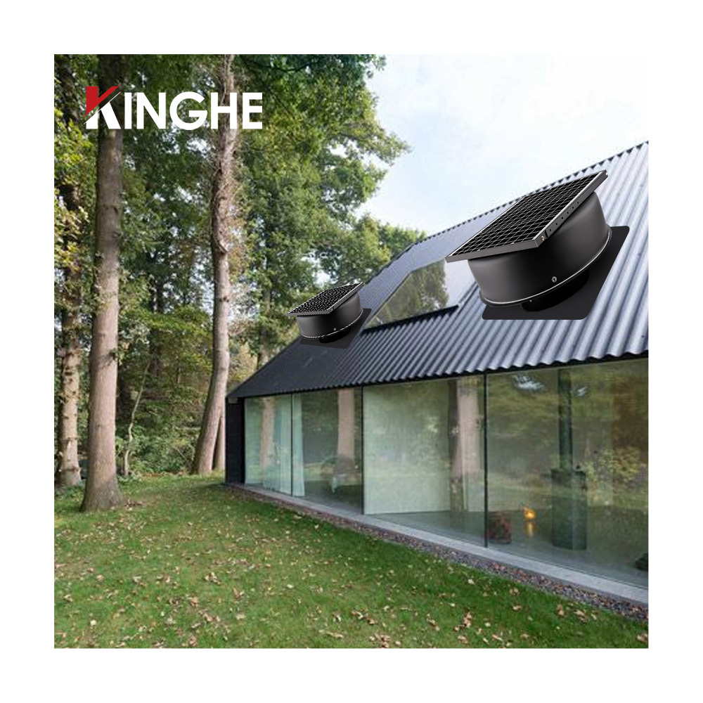 KINGHE Warehouse Greenhouse Wholesale 25W Solar Attic Ventilation Exhaust Fan Extractor Roofing Wind Turbine Ventilation Fan