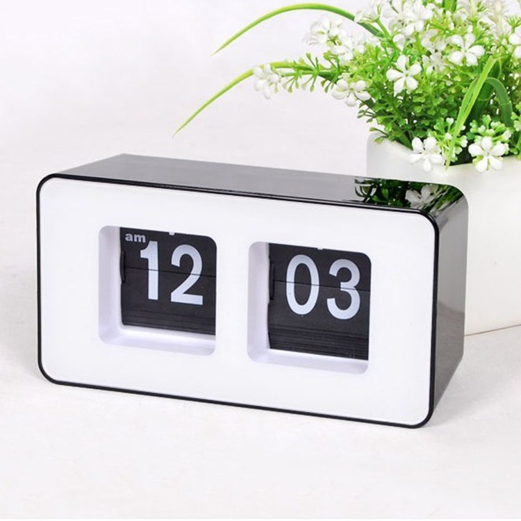 KH-CL086 Promotion Gift Office New Design Number Large Modern Silent Table Desk Retro Auto Flip Clock