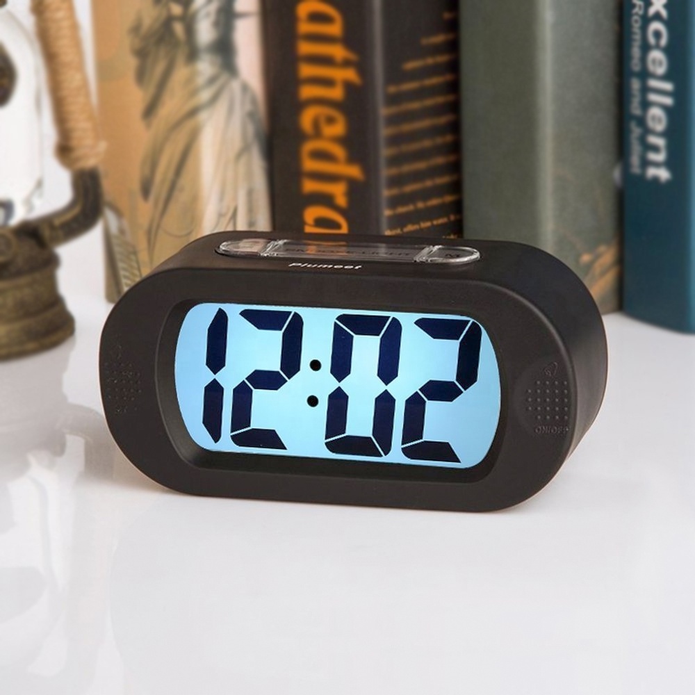 KH-CL010 Desk Backlight Unbreakable Silicon Snooze Electronic Digital Alarm Clock with Extra Large LCD Screen